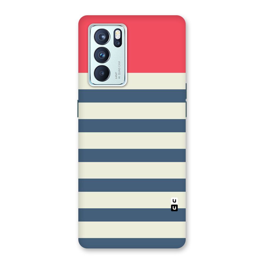 Solid Orange And Stripes Back Case for Oppo Reno6 Pro 5G