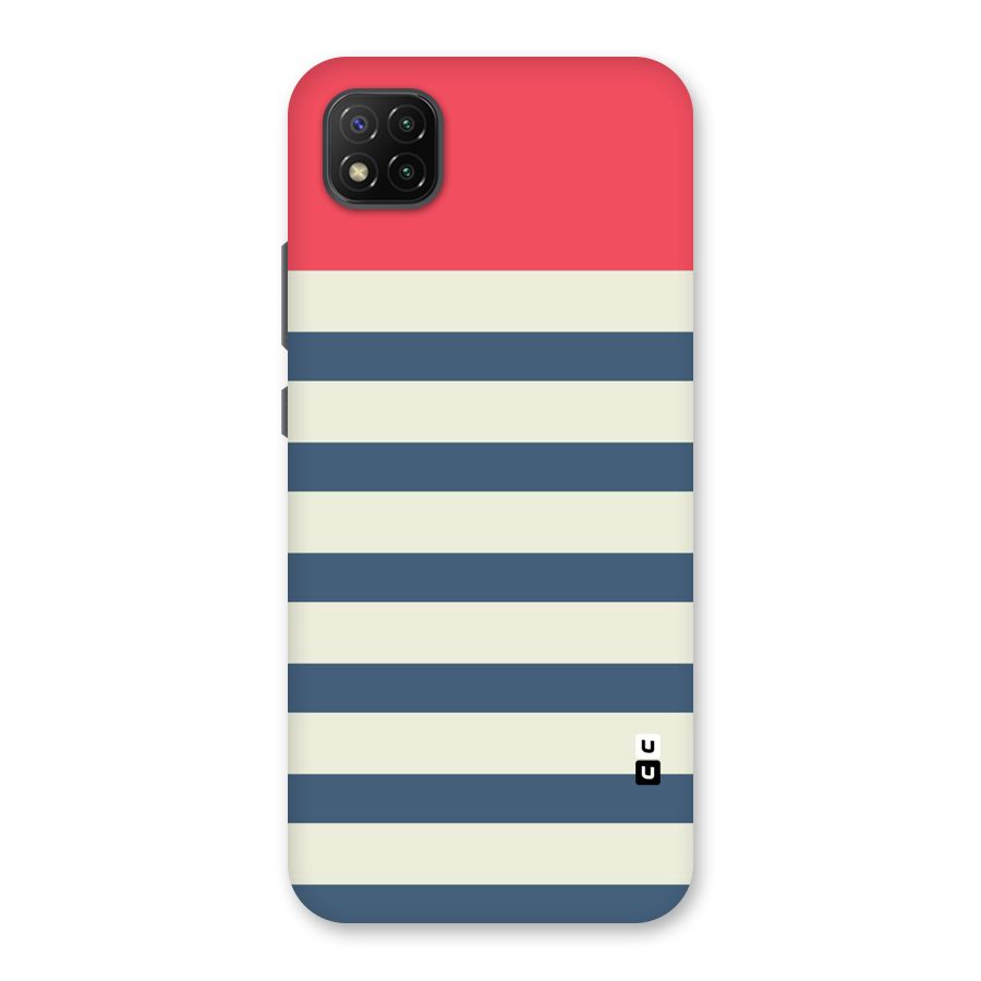 Solid Orange And Stripes Back Case for Poco C3