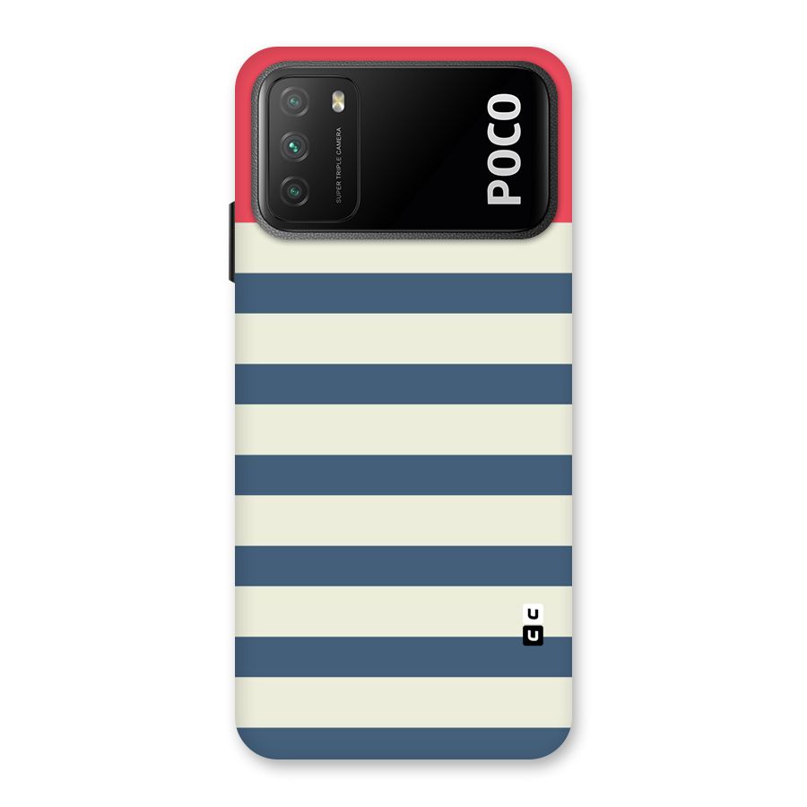 Solid Orange And Stripes Back Case for Poco M3