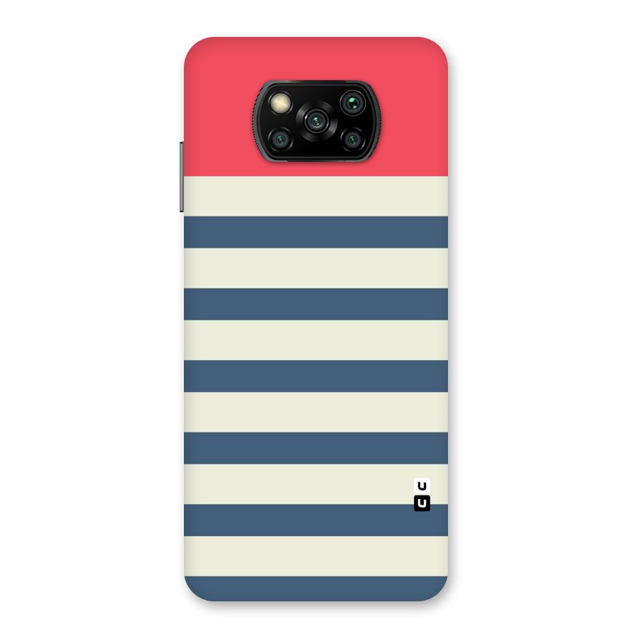 Solid Orange And Stripes Back Case for Poco X3