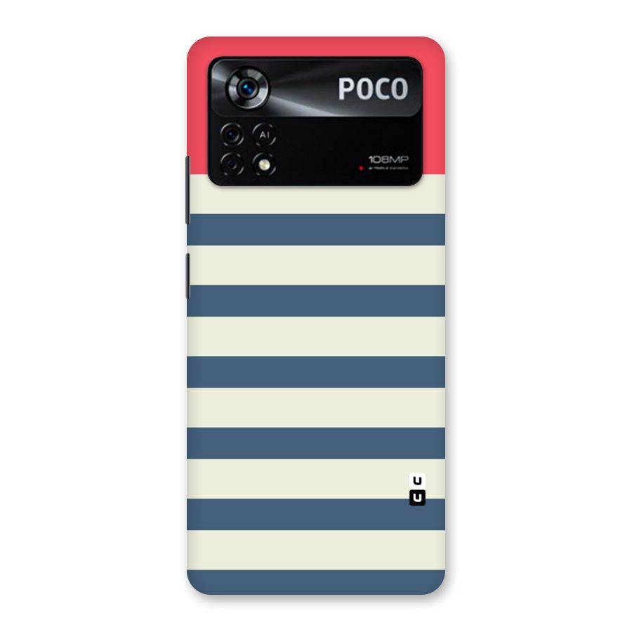 Solid Orange And Stripes Back Case for Poco X4 Pro 5G