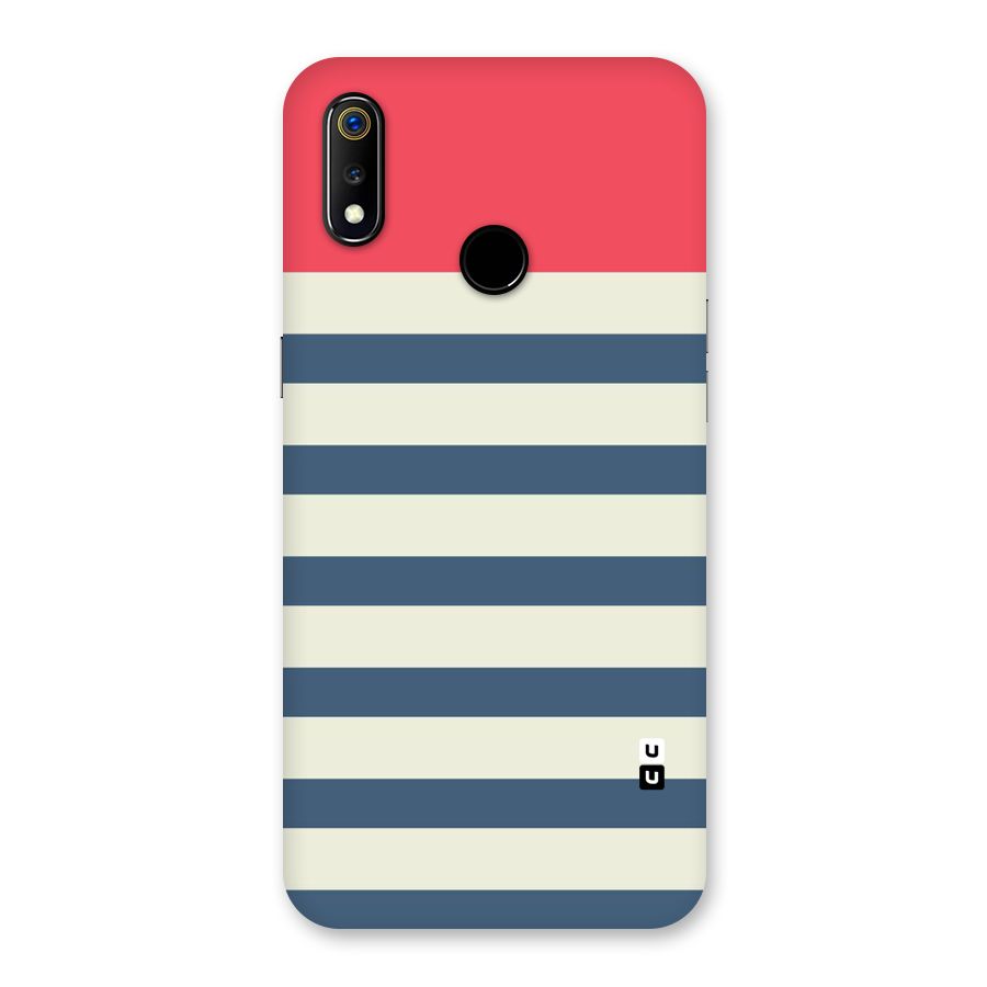 Solid Orange And Stripes Back Case for Realme 3