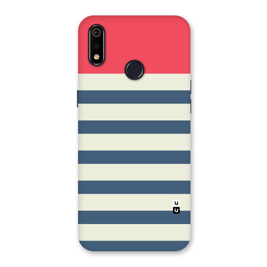Solid Orange And Stripes Back Case for Realme 3i