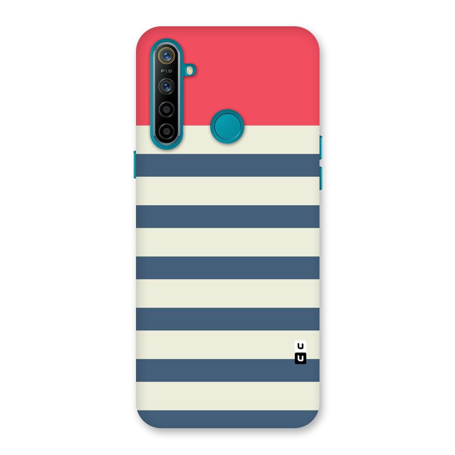 Solid Orange And Stripes Back Case for Realme 5i