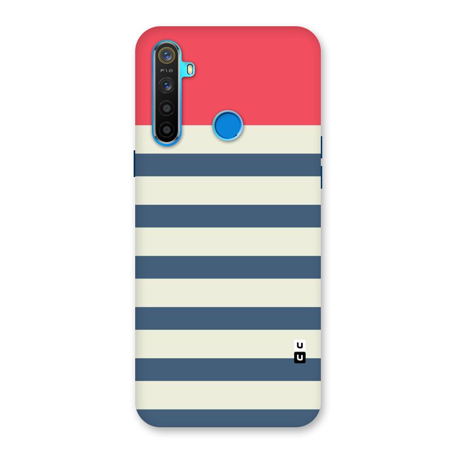 Solid Orange And Stripes Back Case for Realme 5s