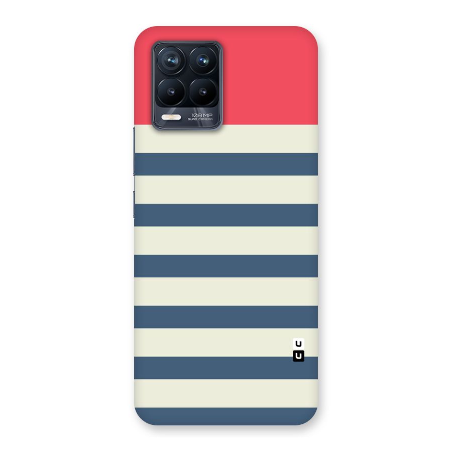 Solid Orange And Stripes Back Case for Realme 8 Pro