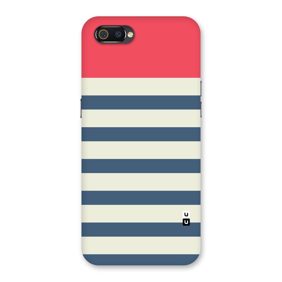 Solid Orange And Stripes Back Case for Realme C2
