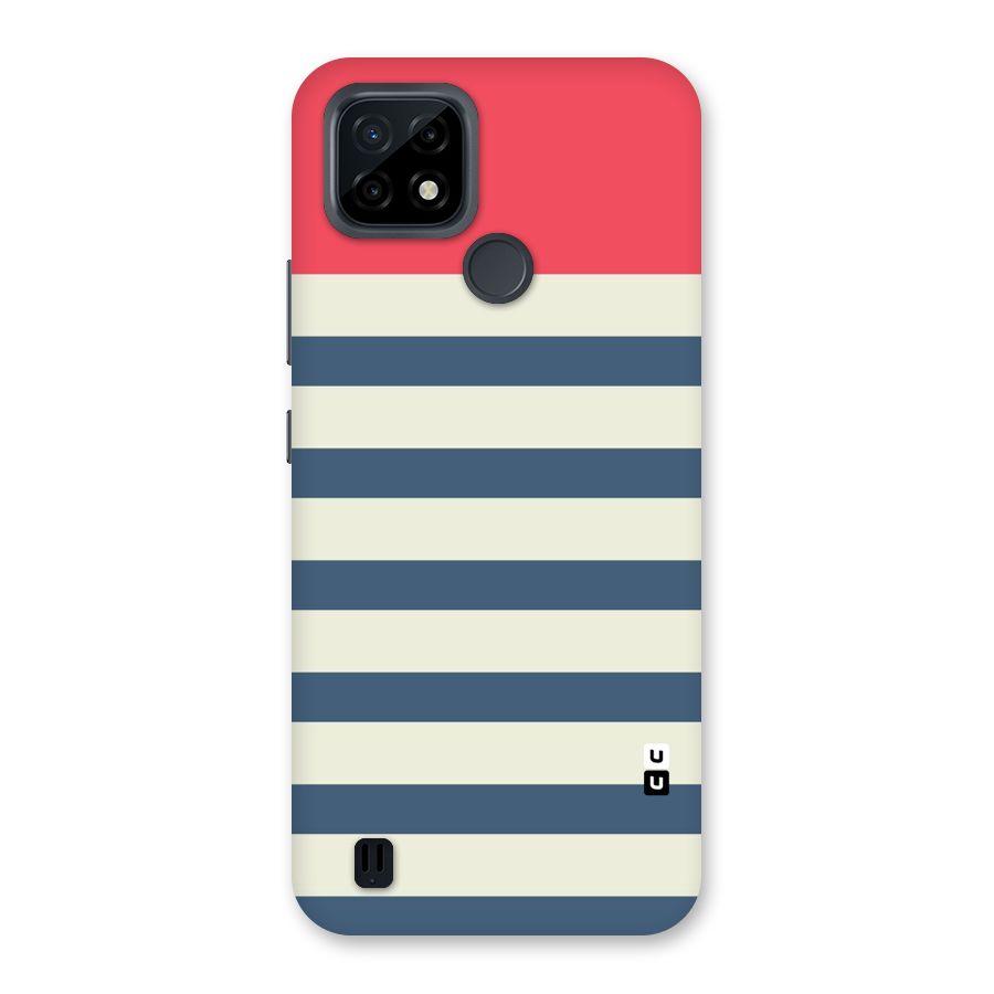 Solid Orange And Stripes Back Case for Realme C21