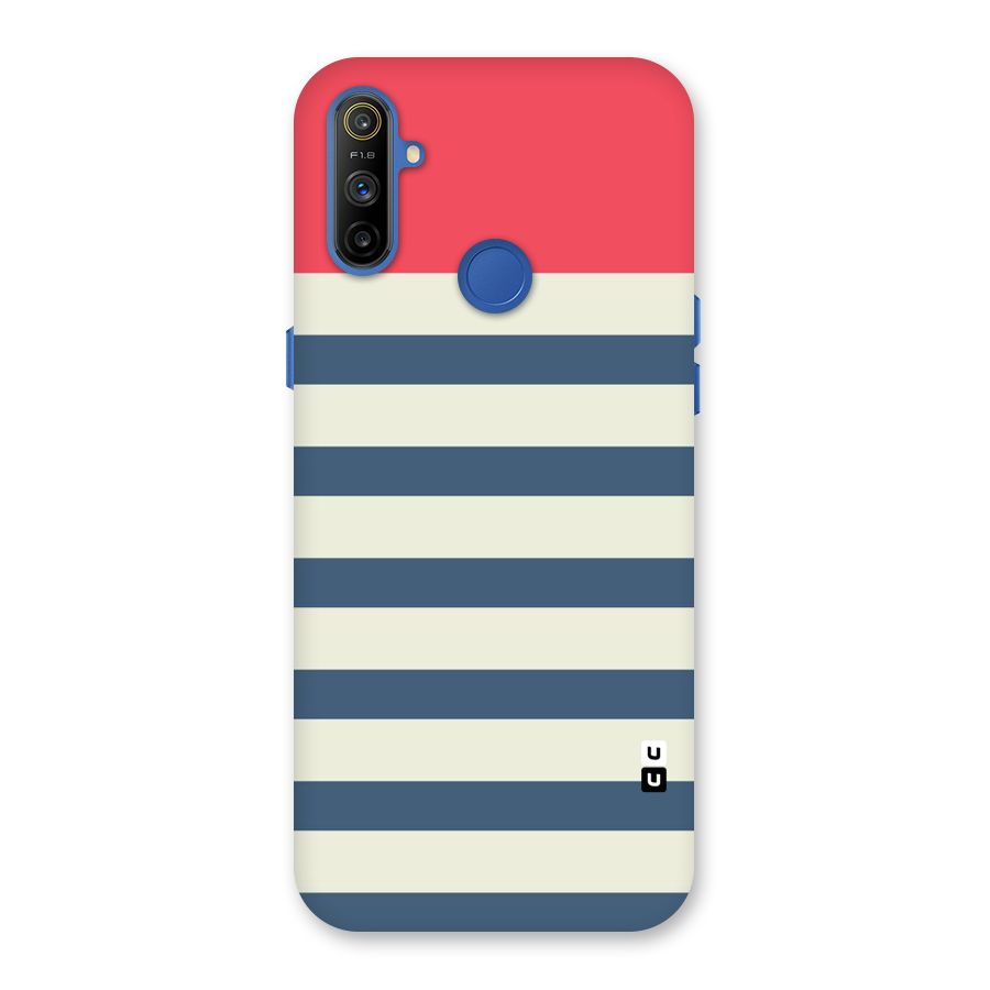 Solid Orange And Stripes Back Case for Realme Narzo 10A