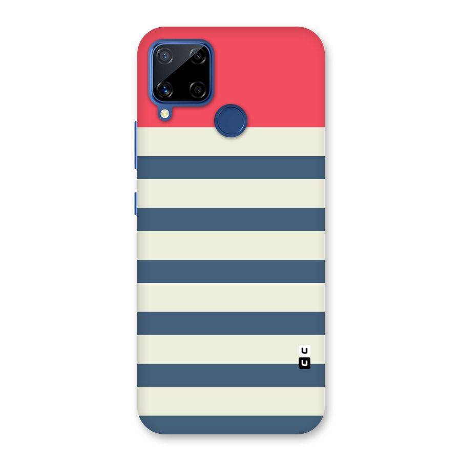 Solid Orange And Stripes Back Case for Realme Narzo 30A