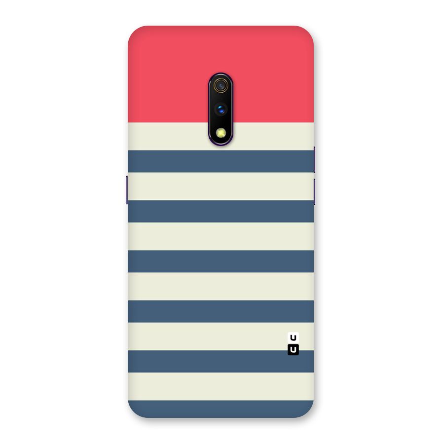 Solid Orange And Stripes Back Case for Realme X
