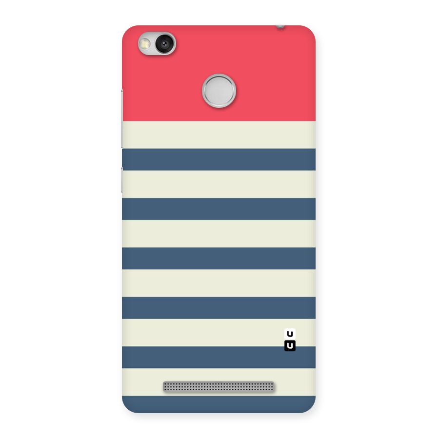 Solid Orange And Stripes Back Case for Redmi 3S Prime