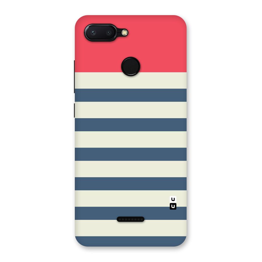 Solid Orange And Stripes Back Case for Redmi 6