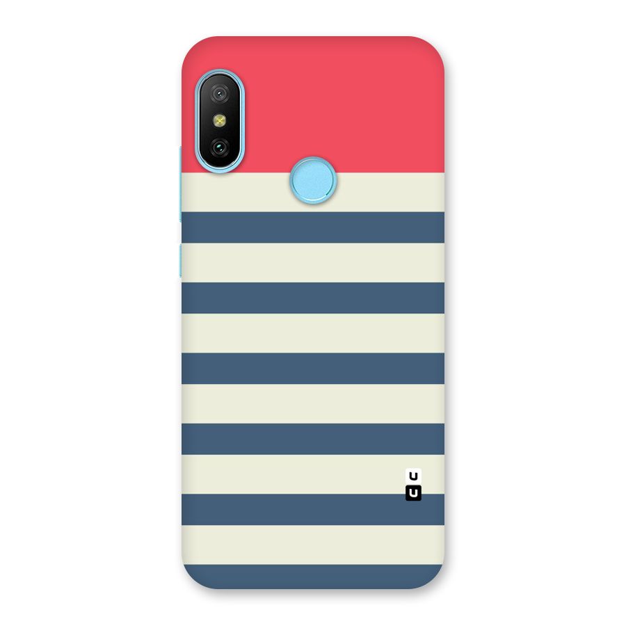 Solid Orange And Stripes Back Case for Redmi 6 Pro