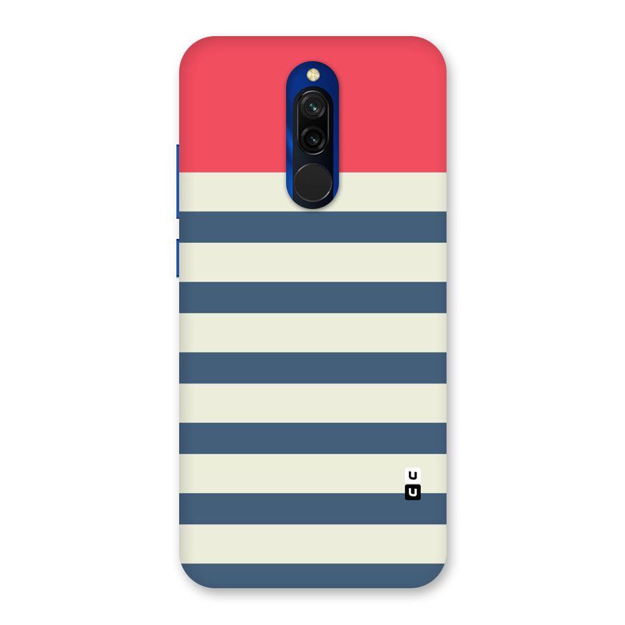 Solid Orange And Stripes Back Case for Redmi 8
