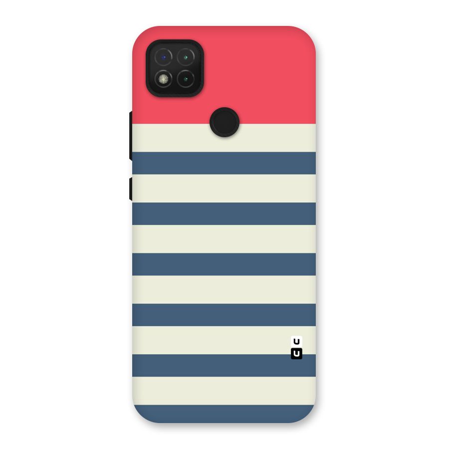 Solid Orange And Stripes Back Case for Redmi 9