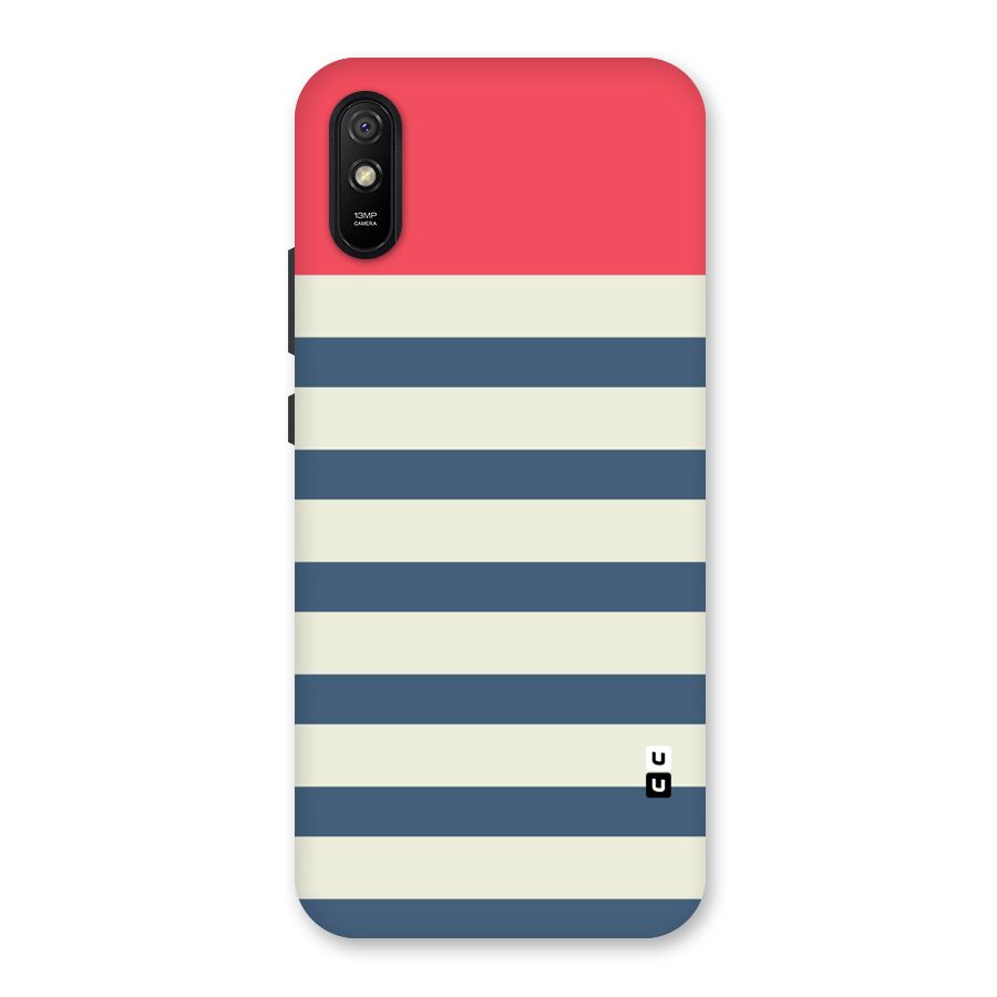 Solid Orange And Stripes Back Case for Redmi 9A