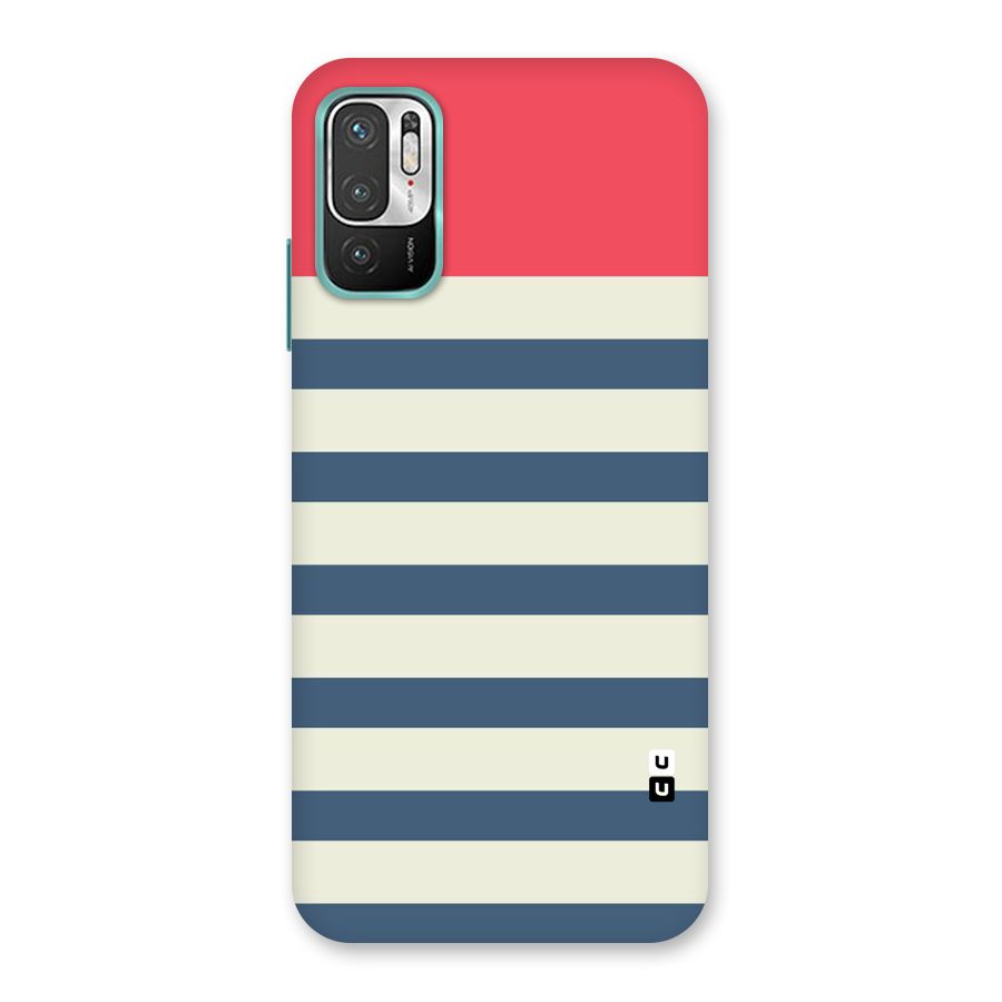 Solid Orange And Stripes Back Case for Redmi Note 10T 5G