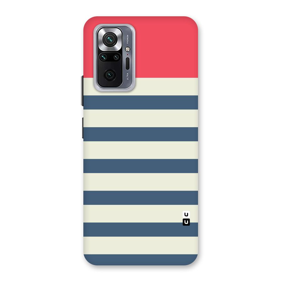 Solid Orange And Stripes Back Case for Redmi Note 10 Pro