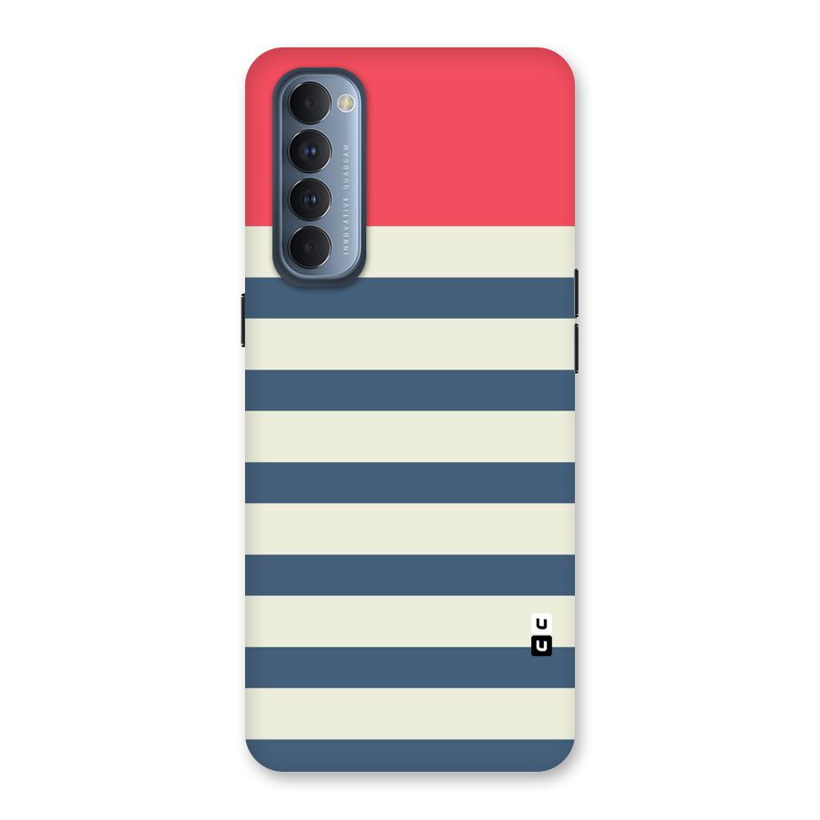 Solid Orange And Stripes Back Case for Reno4 Pro