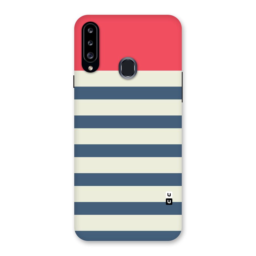 Solid Orange And Stripes Back Case for Samsung Galaxy A20s