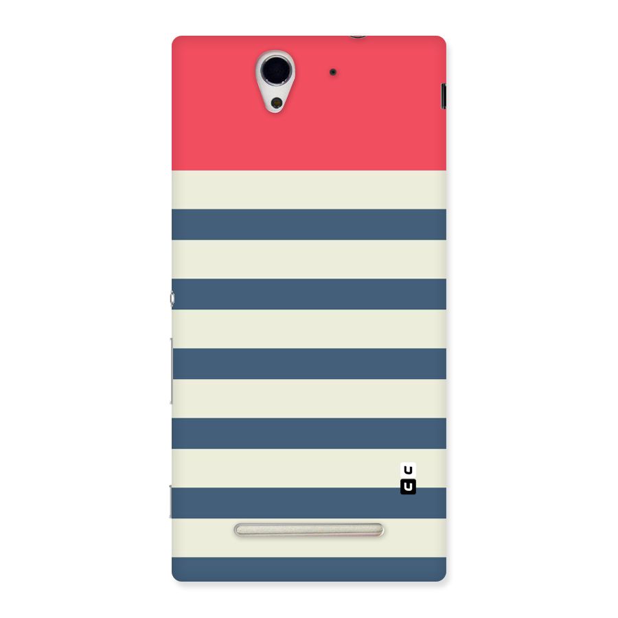 Solid Orange And Stripes Back Case for Sony Xperia C3
