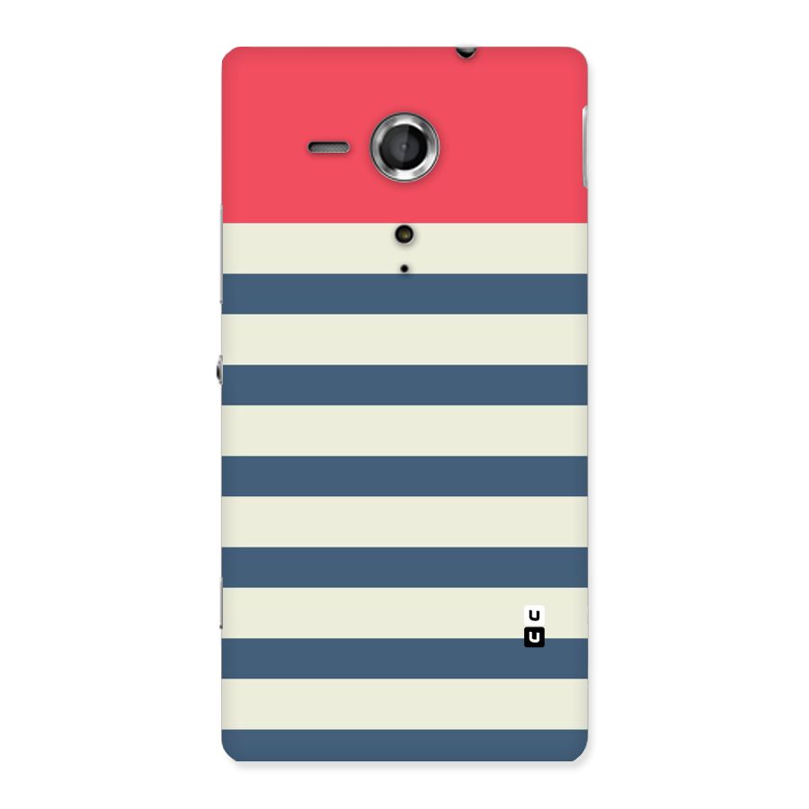 Solid Orange And Stripes Back Case for Sony Xperia SP