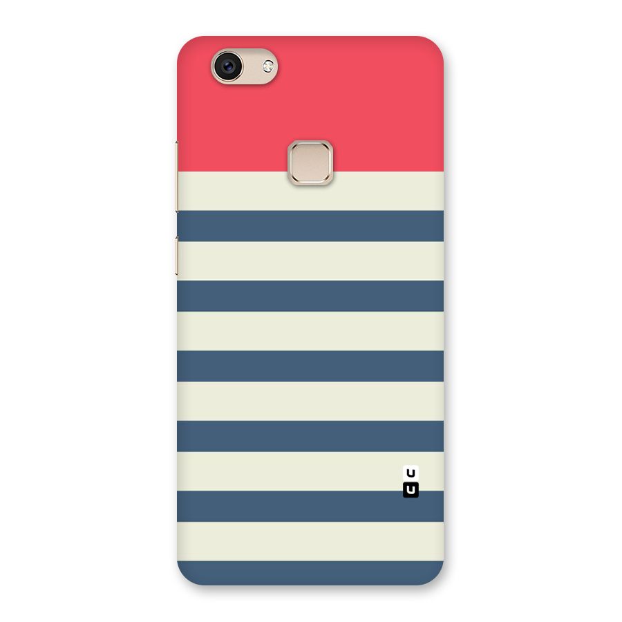 Solid Orange And Stripes Back Case for Vivo V7