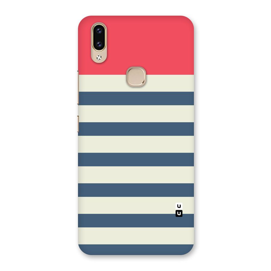 Solid Orange And Stripes Back Case for Vivo V9 Youth