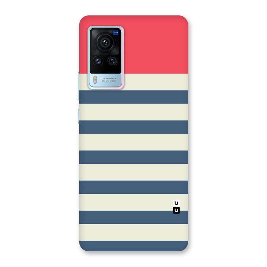 Solid Orange And Stripes Back Case for Vivo X60 Pro