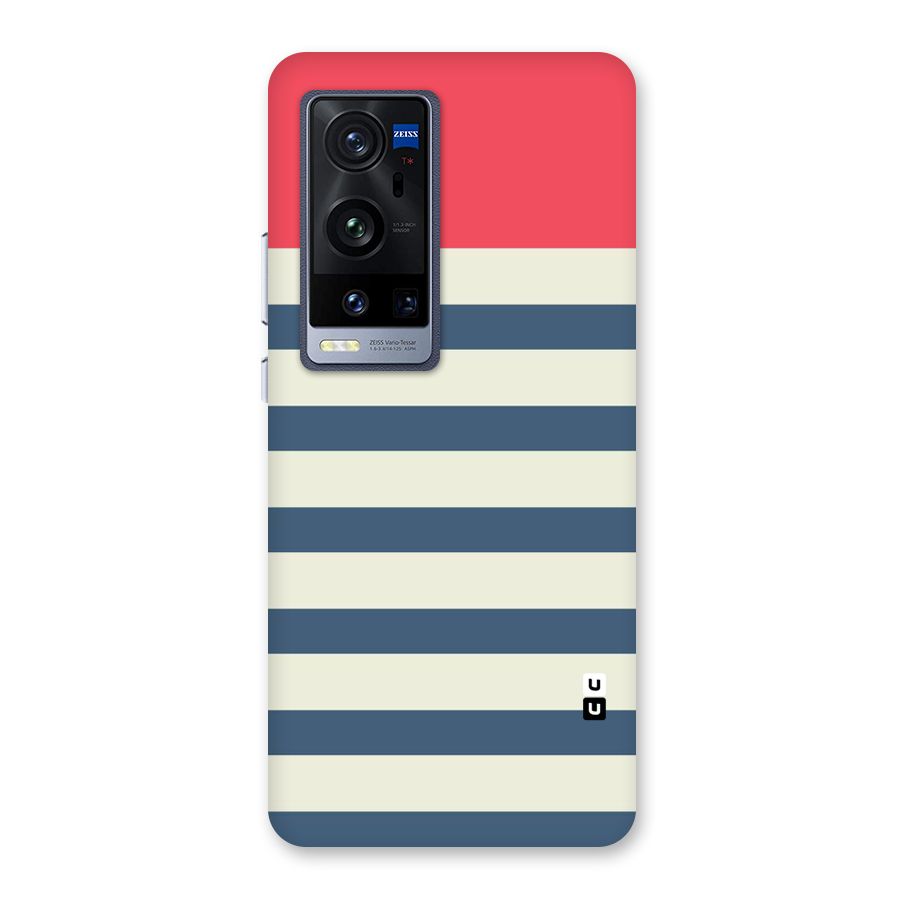Solid Orange And Stripes Back Case for Vivo X60 Pro Plus