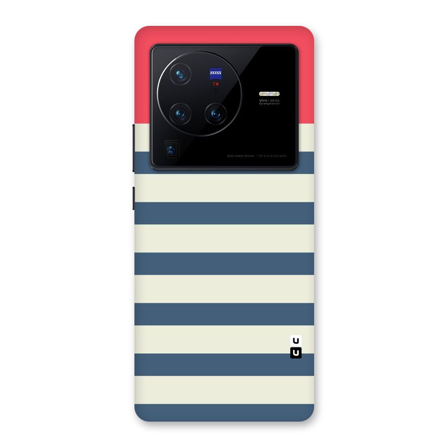 Solid Orange And Stripes Back Case for Vivo X80 Pro