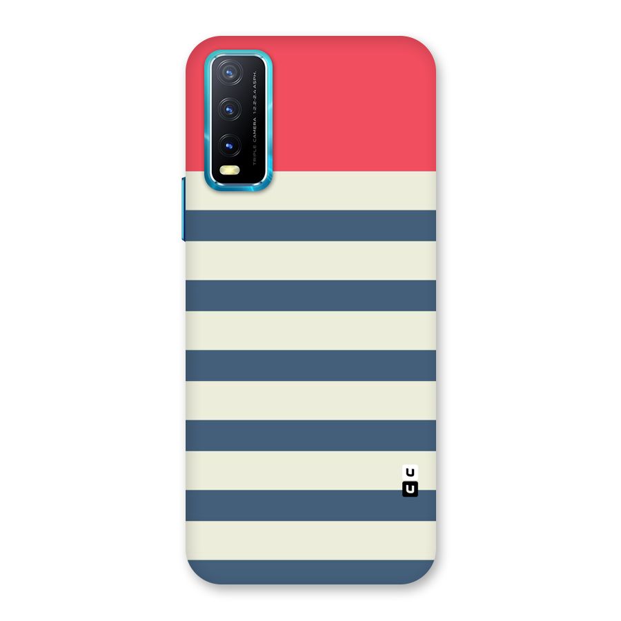 Solid Orange And Stripes Back Case for Vivo Y20A
