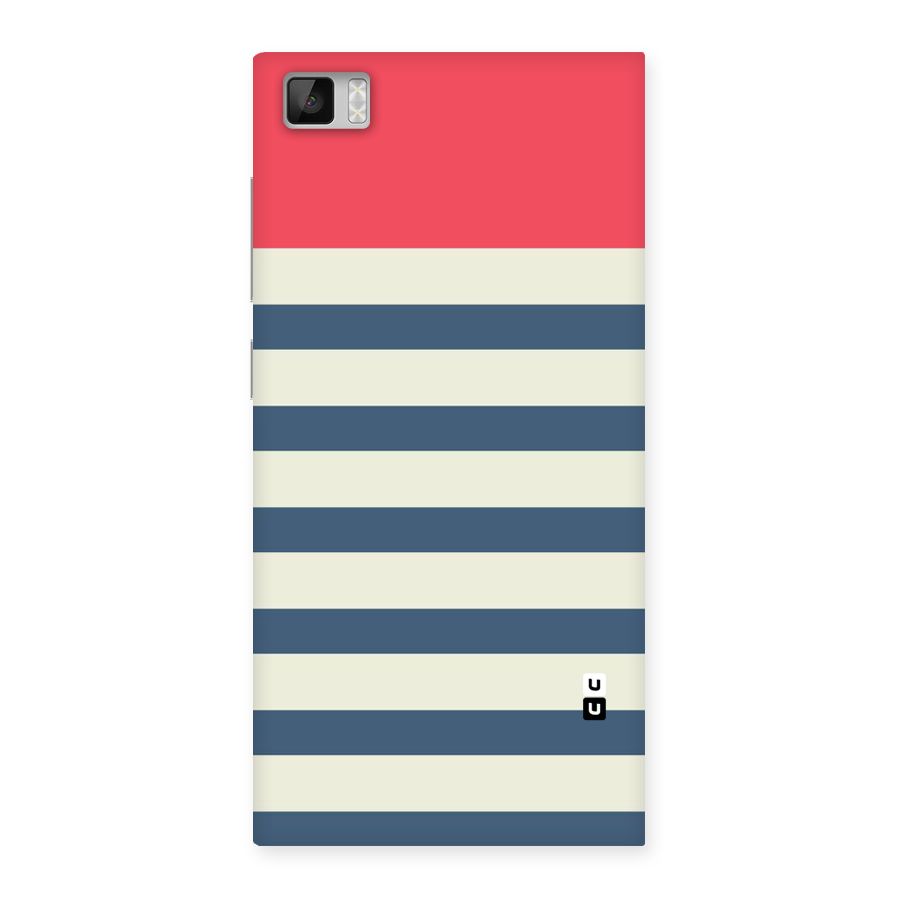 Solid Orange And Stripes Back Case for Xiaomi Mi3