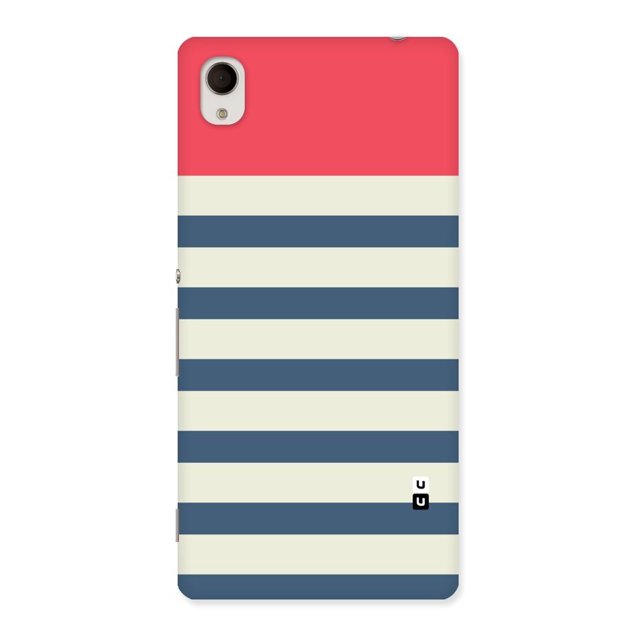 Solid Orange And Stripes Back Case for Xperia M4 Aqua