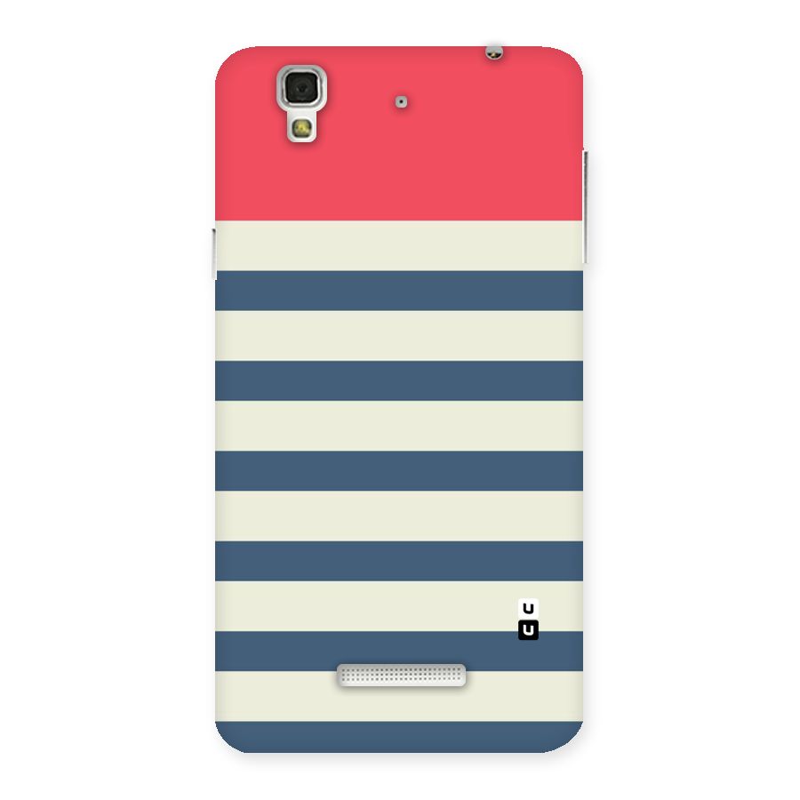 Solid Orange And Stripes Back Case for YU Yureka Plus