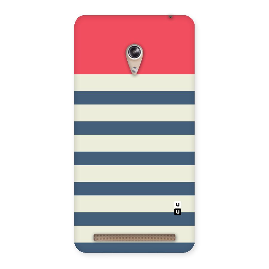 Solid Orange And Stripes Back Case for Zenfone 6