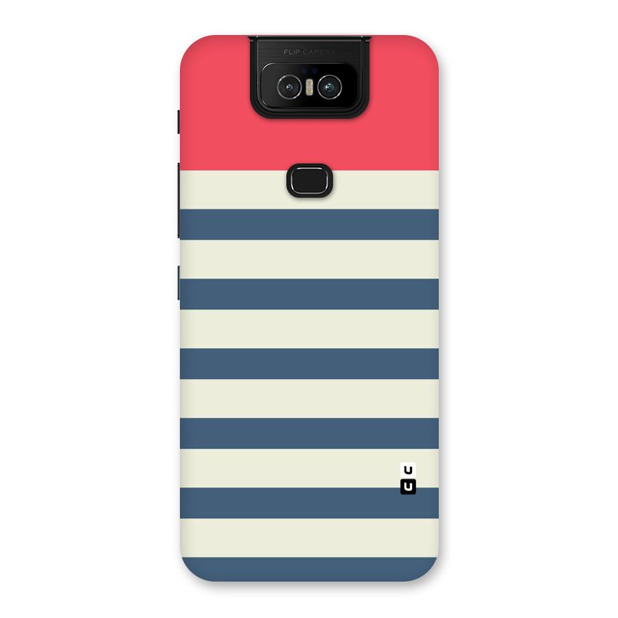 Solid Orange And Stripes Back Case for Zenfone 6z