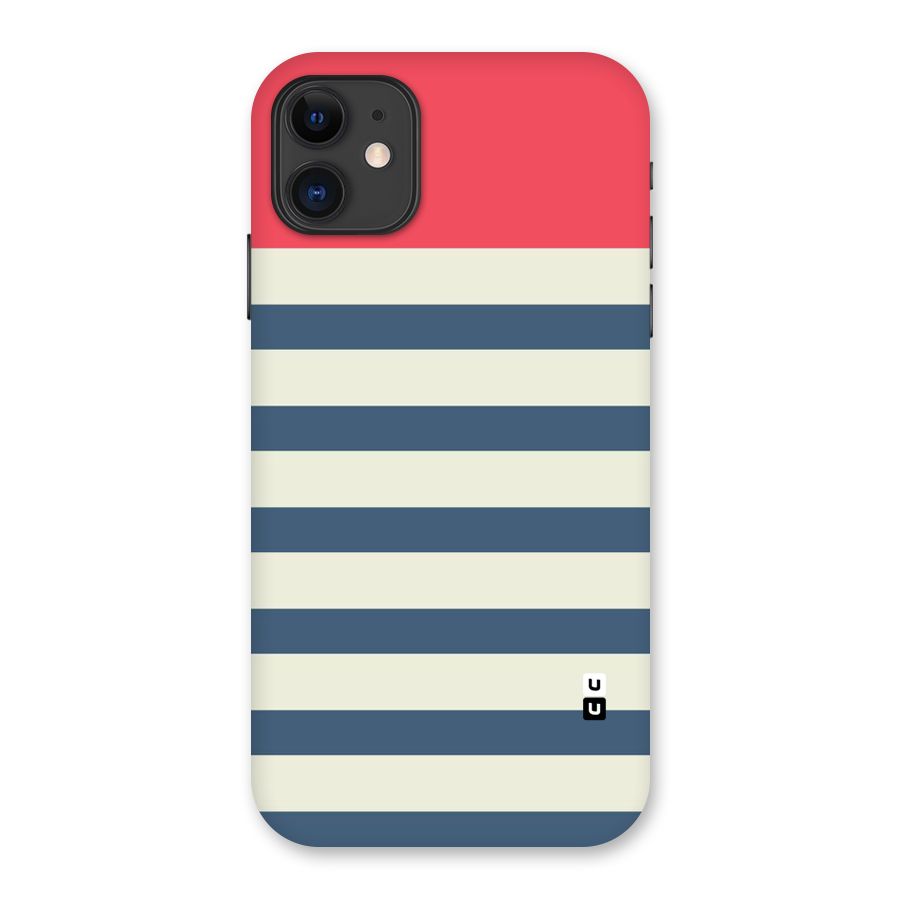 Solid Orange And Stripes Back Case for iPhone 11