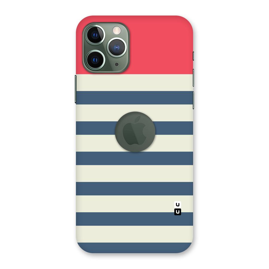 Solid Orange And Stripes Back Case for iPhone 11 Pro Logo  Cut