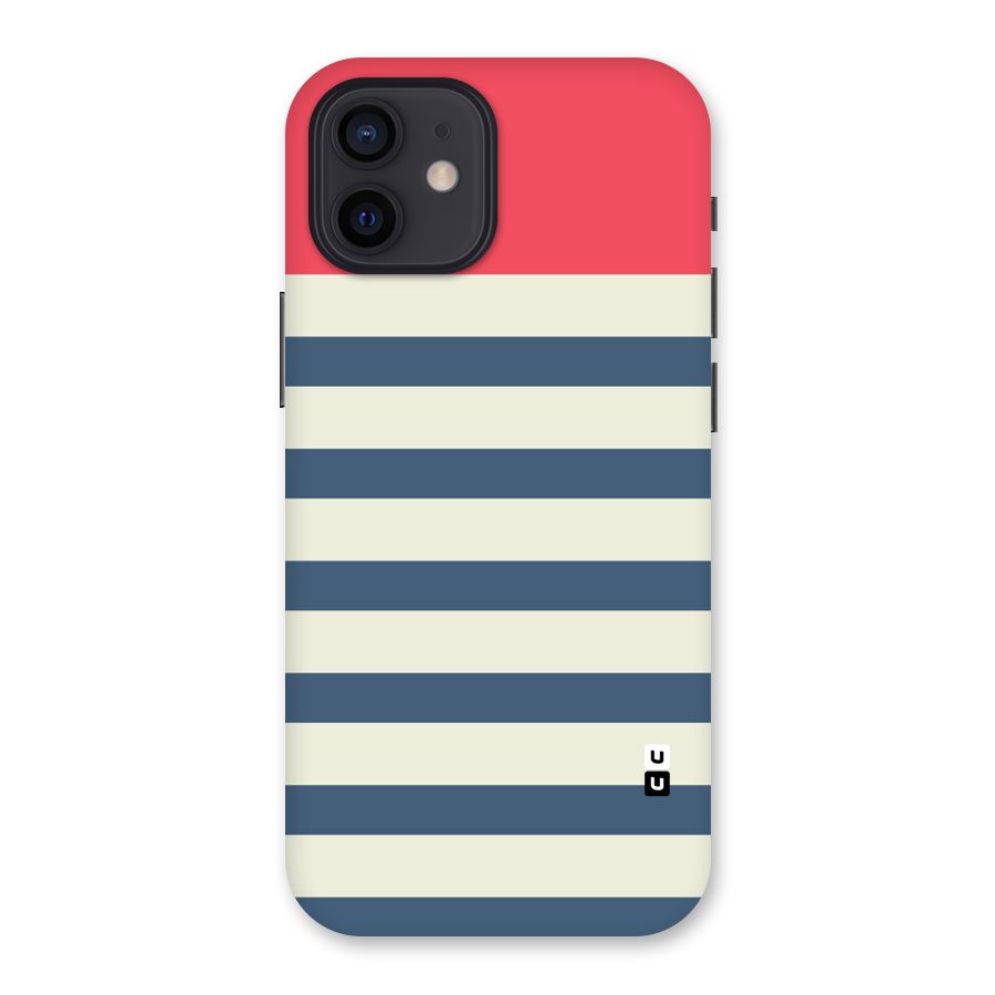 Solid Orange And Stripes Back Case for iPhone 12