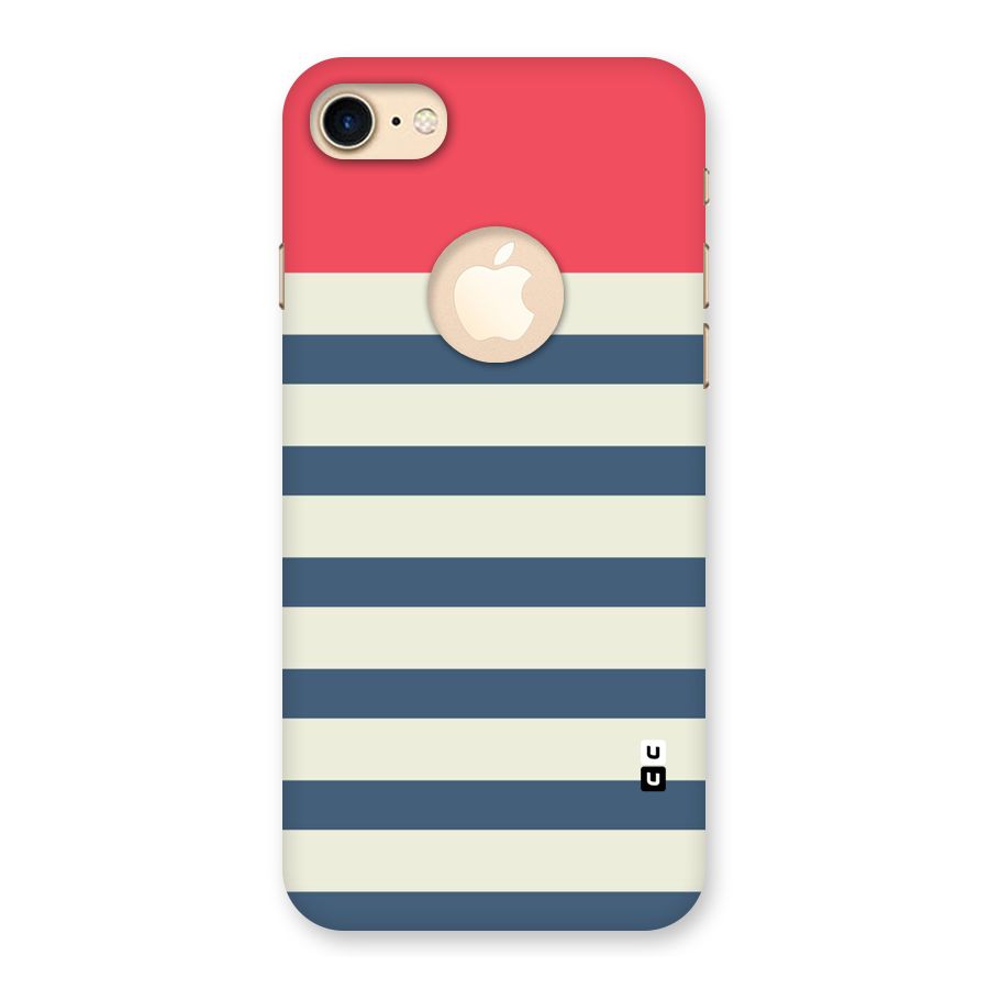 Solid Orange And Stripes Back Case for iPhone 7 Logo Cut