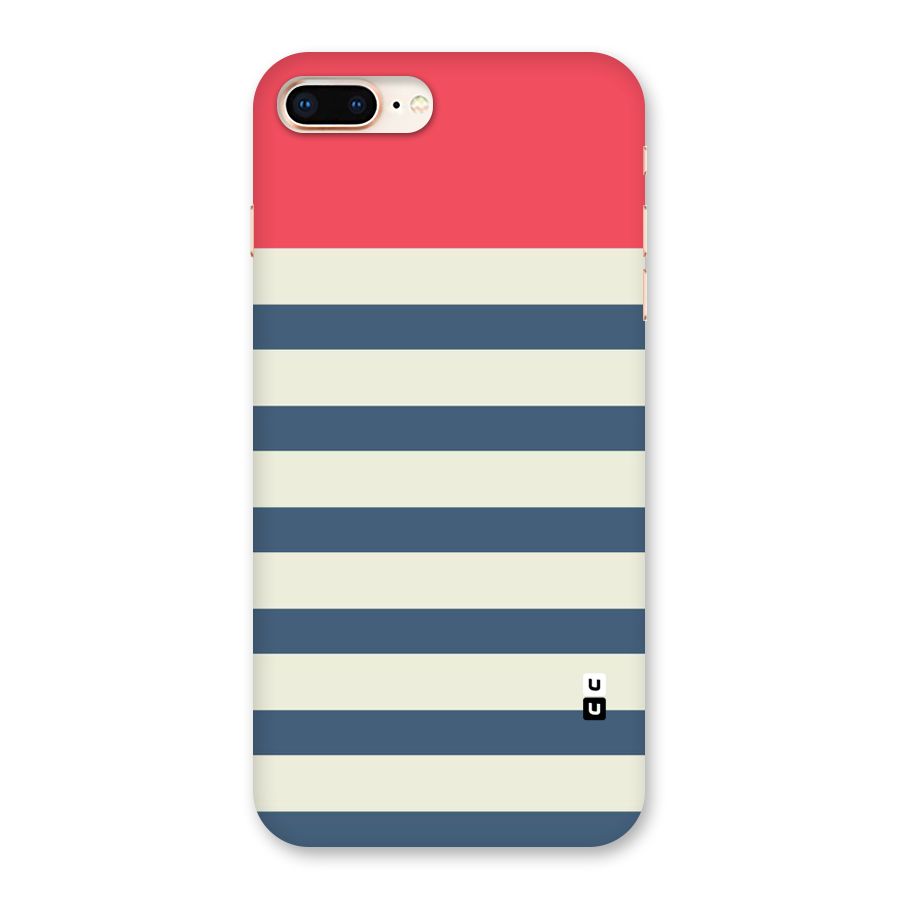 Solid Orange And Stripes Back Case for iPhone 8 Plus