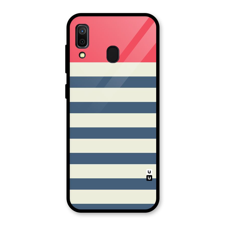 Solid Orange And Stripes Glass Back Case for Galaxy A30