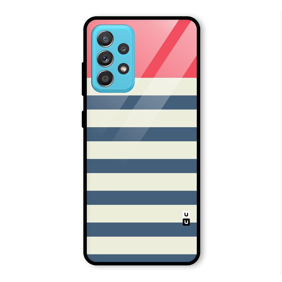 Solid Orange And Stripes Glass Back Case for Galaxy A52s 5G