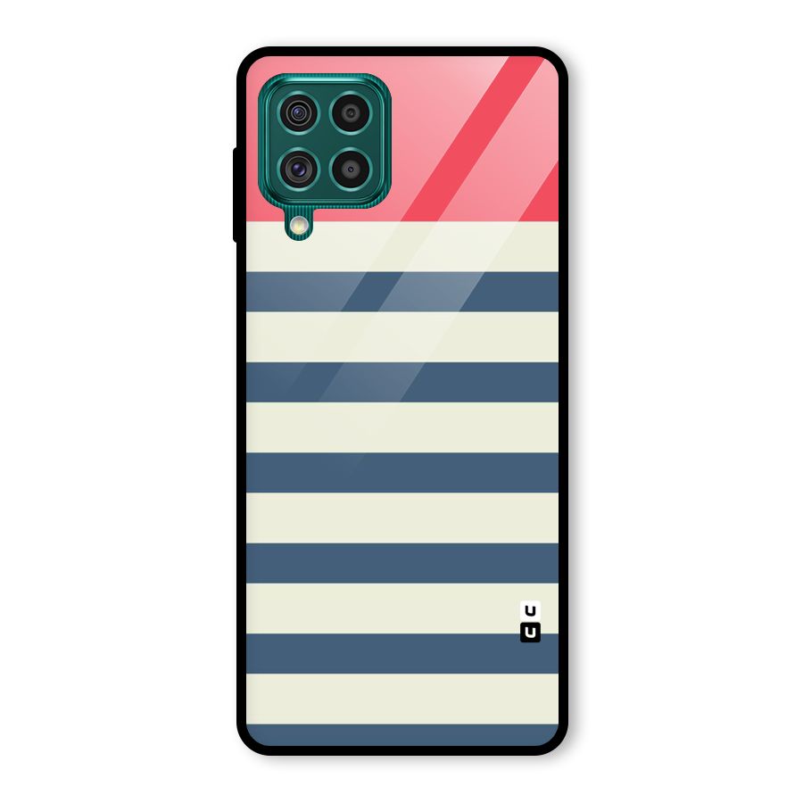 Solid Orange And Stripes Glass Back Case for Galaxy F62