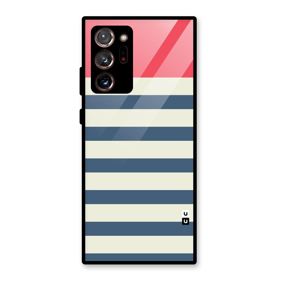 Solid Orange And Stripes Glass Back Case for Galaxy Note 20 Ultra