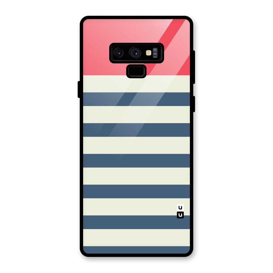 Solid Orange And Stripes Glass Back Case for Galaxy Note 9
