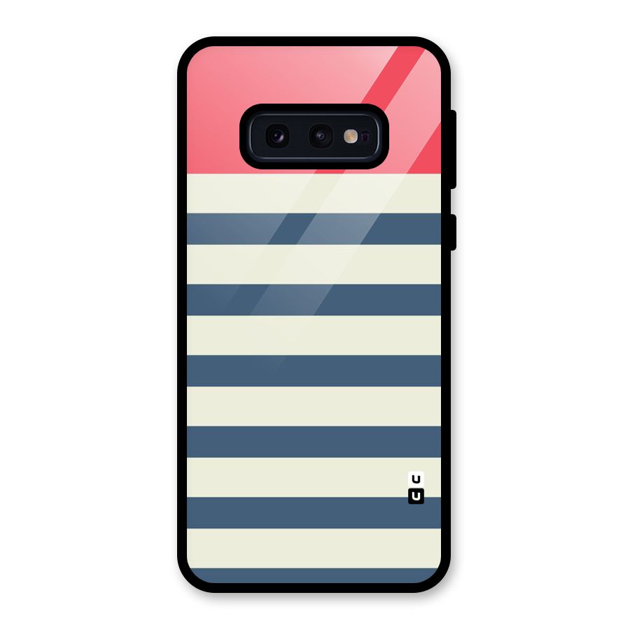 Solid Orange And Stripes Glass Back Case for Galaxy S10e