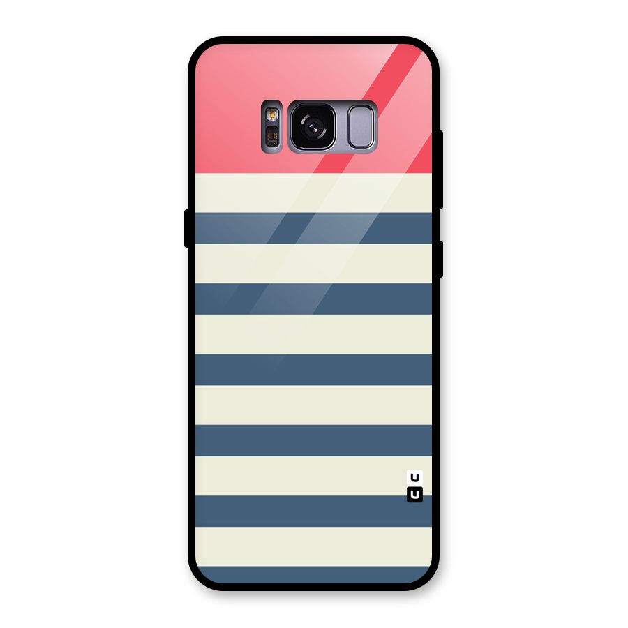 Solid Orange And Stripes Glass Back Case for Galaxy S8
